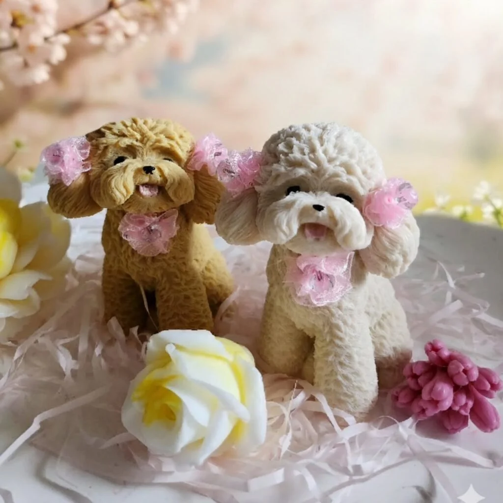 Cagnolini artigianali realizzati a mano in sapone profumato, personalizzabili nei colori e nei dettagli come idea regalo