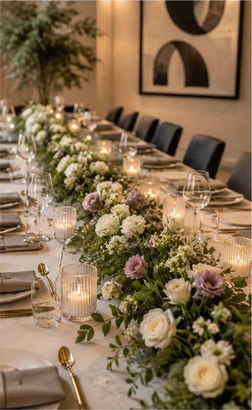 Maison, Boutique & Showroom Allestimento tavolo con composizioni di fiori di sapone profumati per eventi, press day e presentazioni